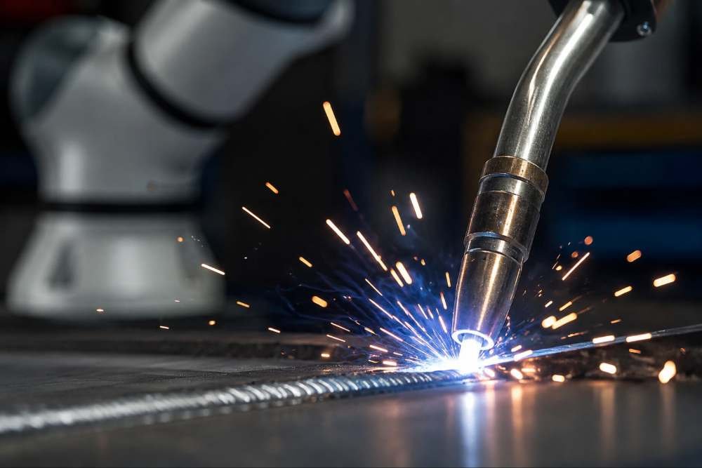 Cobot soldador en acción